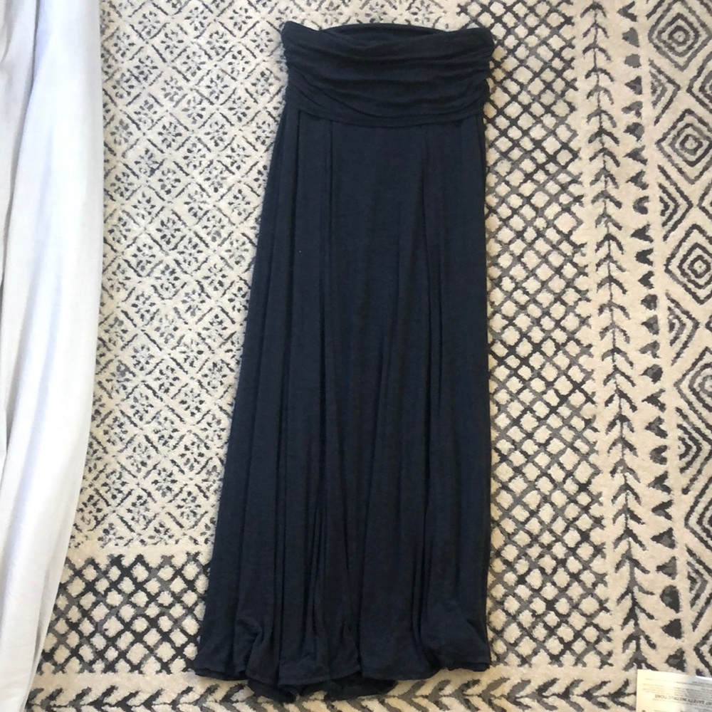 Max Studio Navy Blue Maxi Skirt Size Small